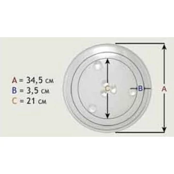 LG üveg forgótányér, 34,5cm