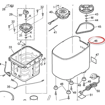 Panasonic kenyérsütő palást SD2511KXC, SD2511KXE 
