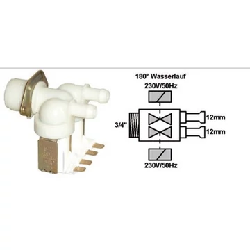 Mágnesszelep Whirlpool mosógépbe, 2 utas