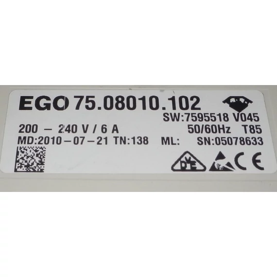 Indukciós főzőzóna, EGO 75.08010.102 