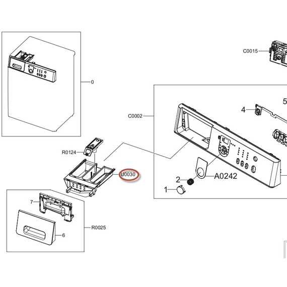 Samsung mosógépbe mosószertartó
