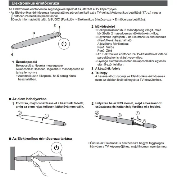 Panasonic elektronikus érintőceruza