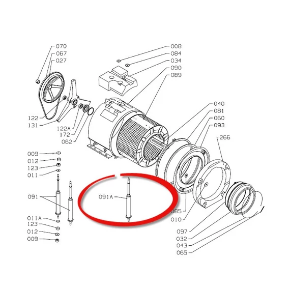 Gorenje mosógép lengéscsillapító (piros)