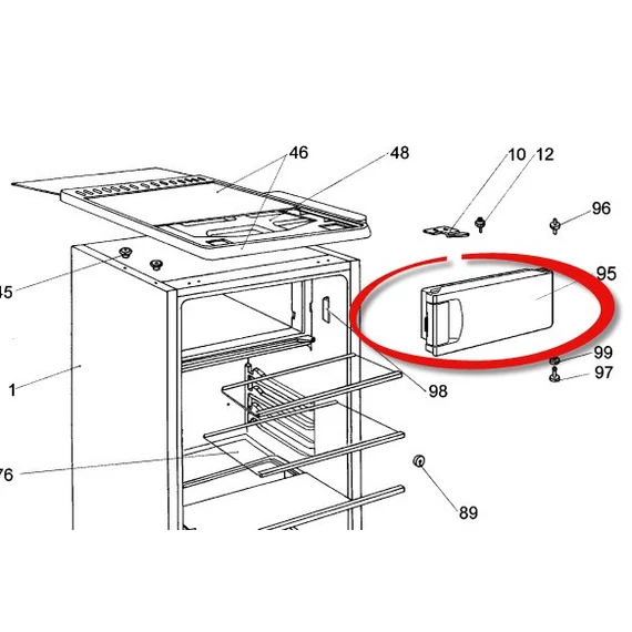 Electrolux / Zanussi mélyhűtő ajtó