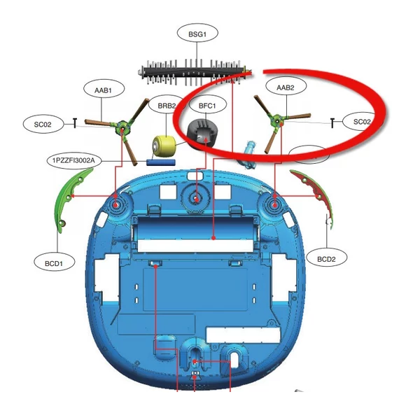LG robotporszívóhoz ecsetkefe (AAB2)