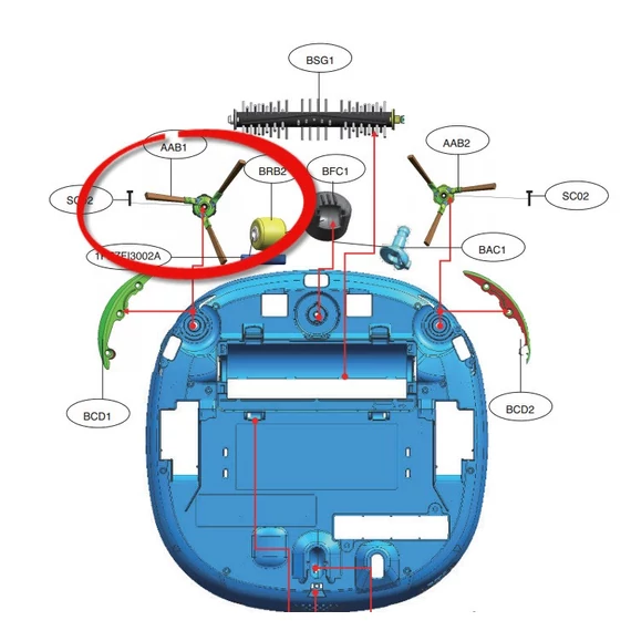 LG robotporszívóhoz ecsetkefe (AAB1)
