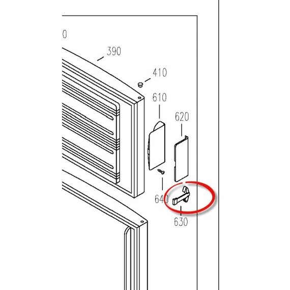 Liebherr hűtőszekrény ajtófogantyúhoz tolórész
