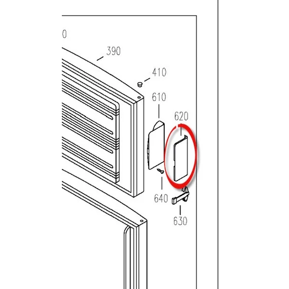 Liebherr hűtőszekrény ajtófogantyúhoz fedél