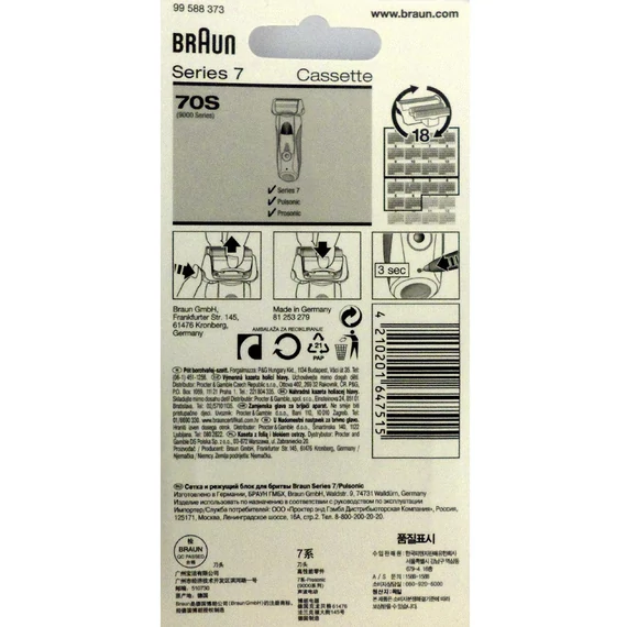 Braun Series 7 9000 borotva szita + kés 70S