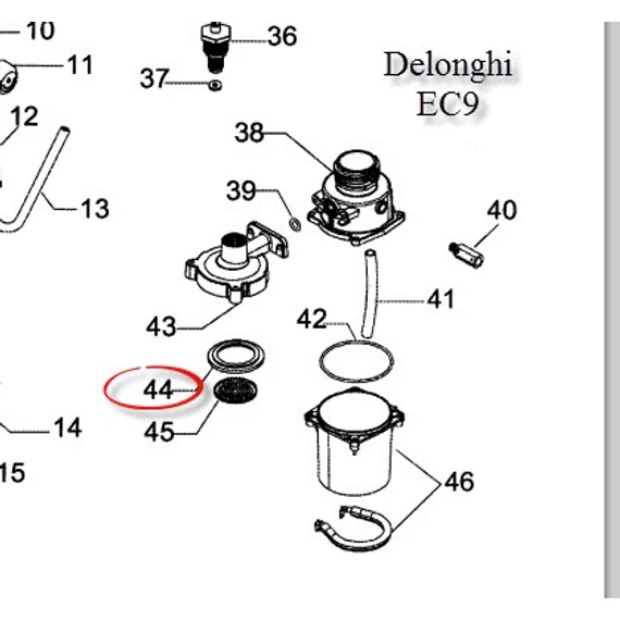 Delonghi kávéfőző-kar tömítése , BCO120, EC5, EC7, EC9
