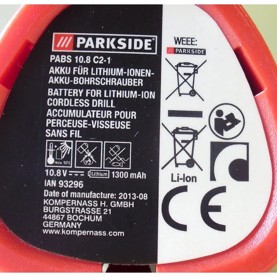 PABS 10.8 C2 akkumulátor lítium-ion 10.8V 1,3A