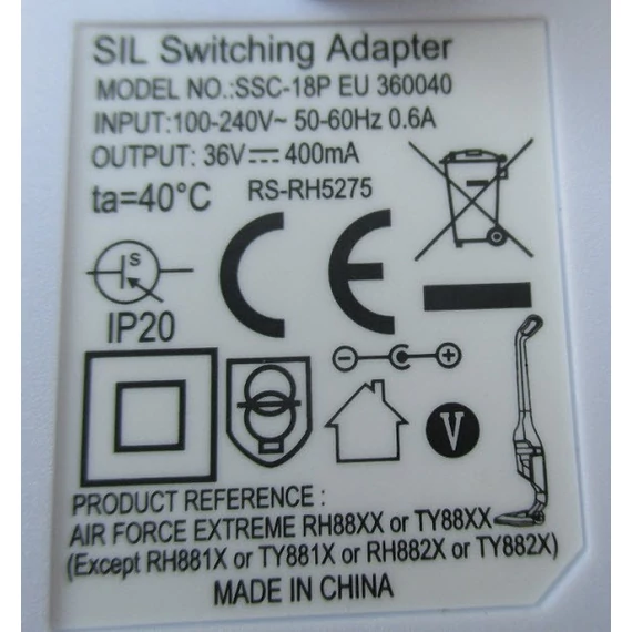 Rowenta porszívóhoz töltőadapter 36V