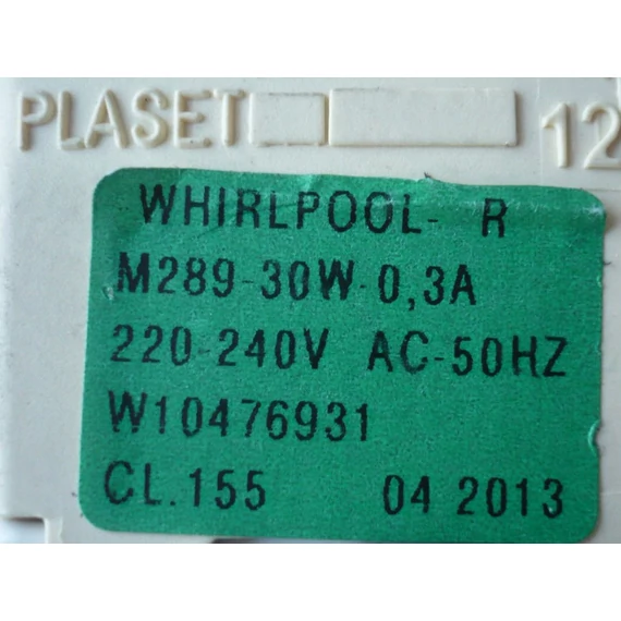 Whirlpool ürítő szivattyú W10476931 -Plaset  M289 