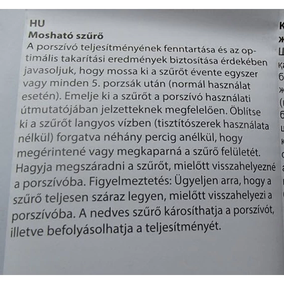 Eredeti EFH12W H12 porszívószűrő 