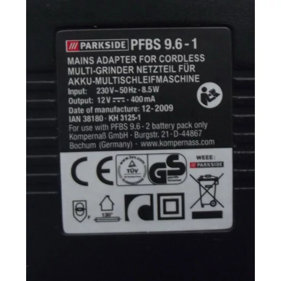 Parkside akkumulátor töltő PFBS 9.6-2 (12V 0,4A)