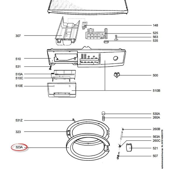 Külső ajtókeret AEG Electrolux mosógéphez 