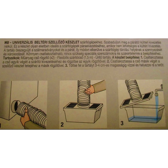 Univerzális beltéri szellőzőkészlet szárítógépekhez (EUVKIT)