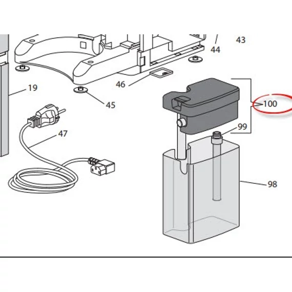 Delonghi Ec850 kávéfőző tejtartály , felső rész