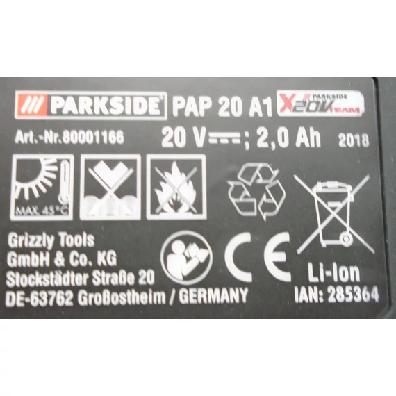 Parkside PAP 20 A1 akkumulátor (20 V Team)