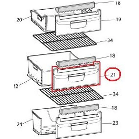 Indesit fagyasztófiók előlap