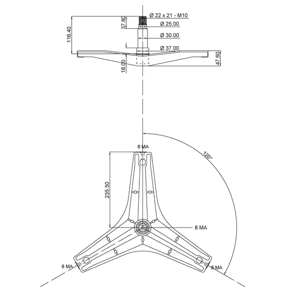 LG mosógép dobcsillag (spider)
