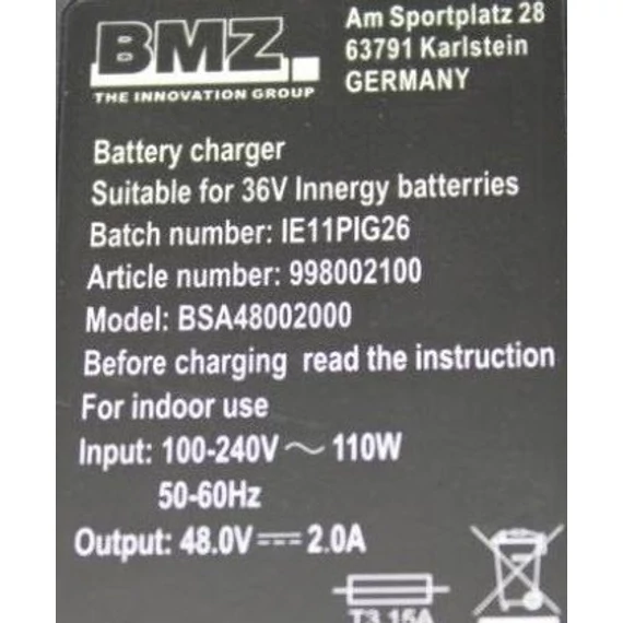 Elektromos kerékpár töltő 48V, 2A, (XLR csatlakozós)