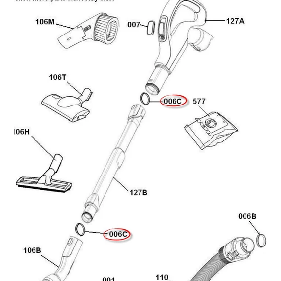 Porszívócső tömítés (AEG, Electrolux)
