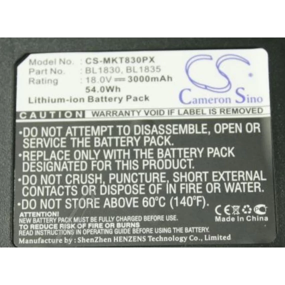 Makita szerszámakku 3000mAh CS-MKT830PX