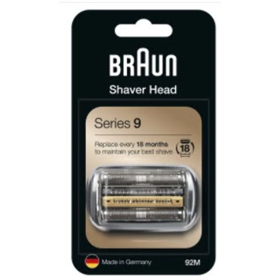 92M - Braun Series 9 nyírófej egység, matt ezüst kerettel 