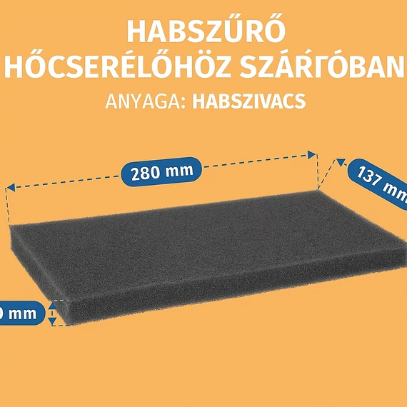 Gorenje szárítógép szivacsszűrő 277 x 138 x 20